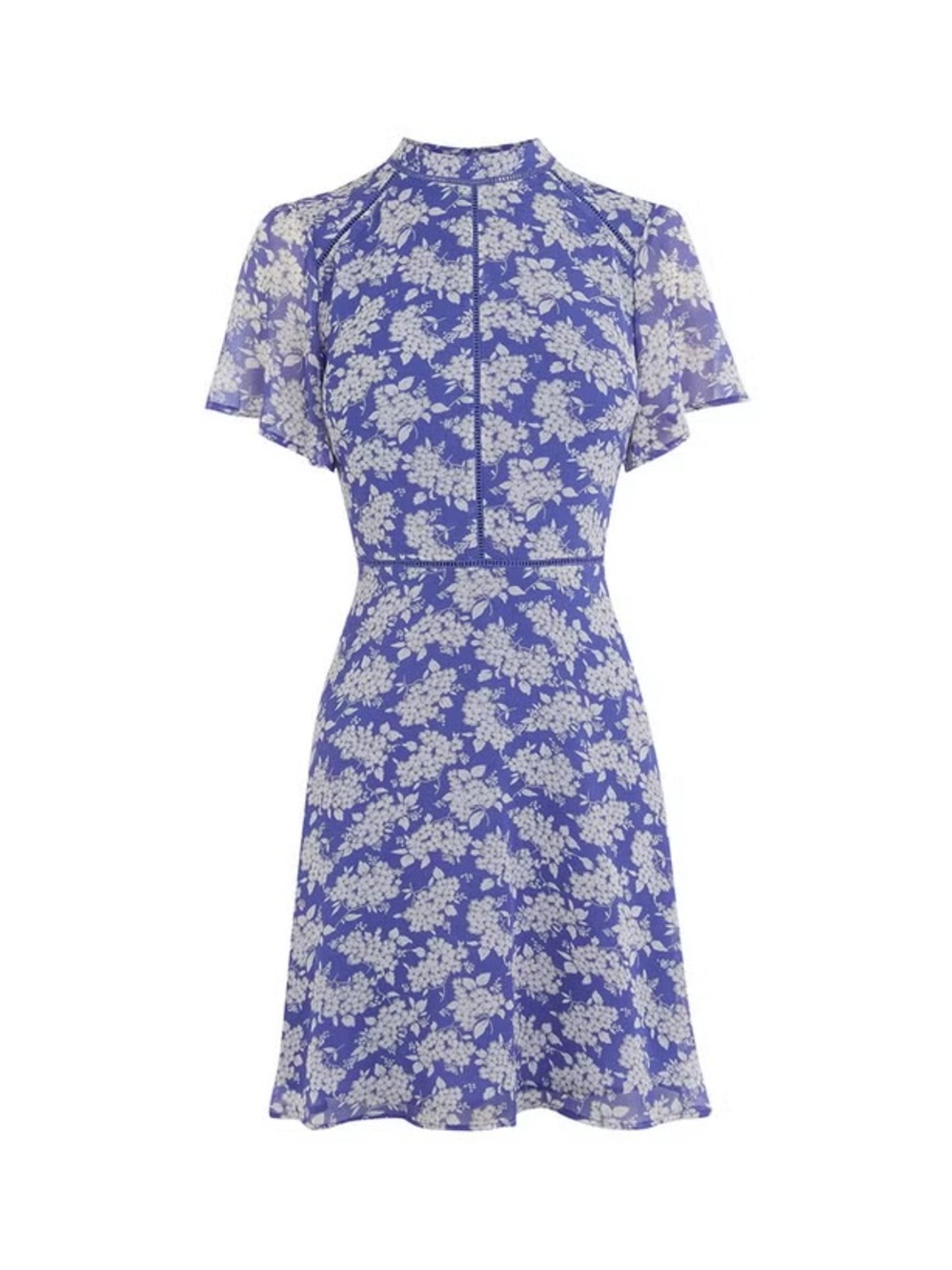 Oasis Blue and White Floral Mini Dress